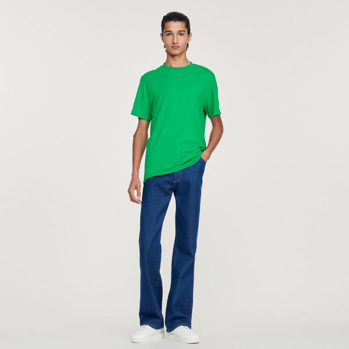 Fashion Sandro Embroidered T-Shirt Men T-Shirts & Polos