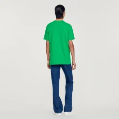 Fashion Sandro Embroidered T-Shirt Men T-Shirts & Polos