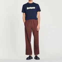 Clearance Sandro Embroidery T-Shirt Men T-Shirts & Polos