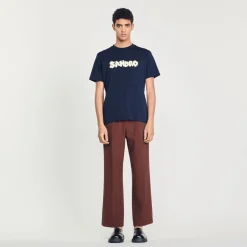 Clearance Sandro Embroidery T-Shirt Men T-Shirts & Polos