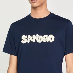 Clearance Sandro Embroidery T-Shirt Men T-Shirts & Polos