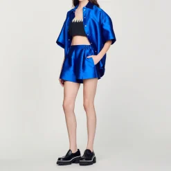 Cheap Satin Shorts Women Matching Sets