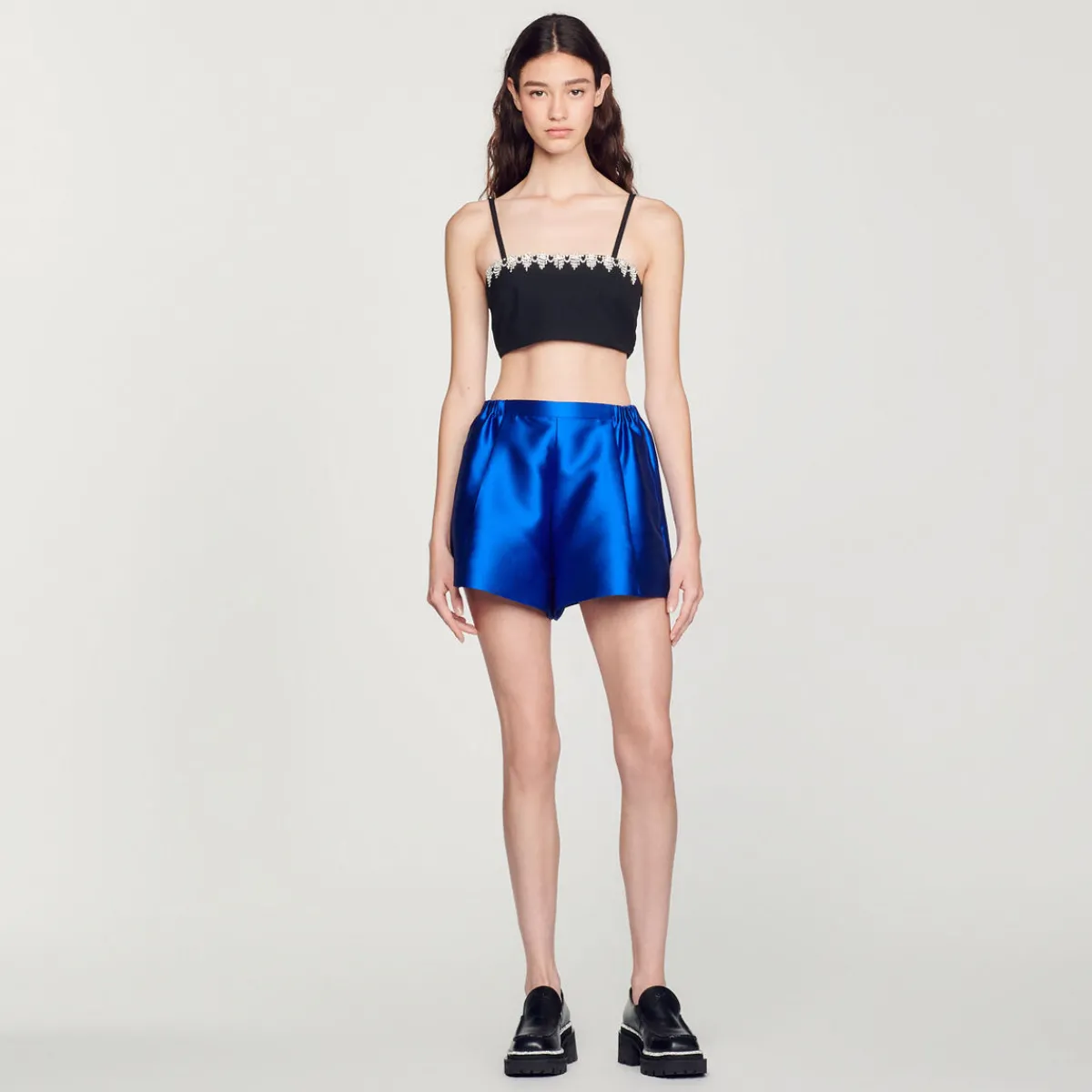 Cheap Satin Shorts Women Matching Sets