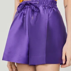 Outlet Satiny Wide-Leg Shorts Women Matching Sets