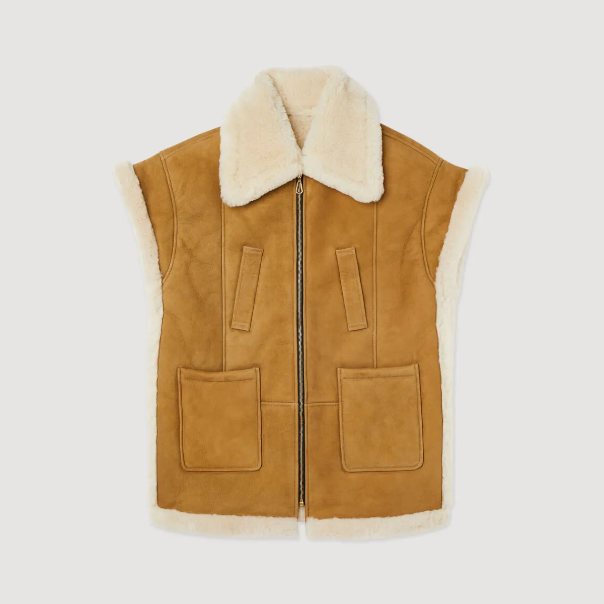 New Sheepskin Vest Women Coats