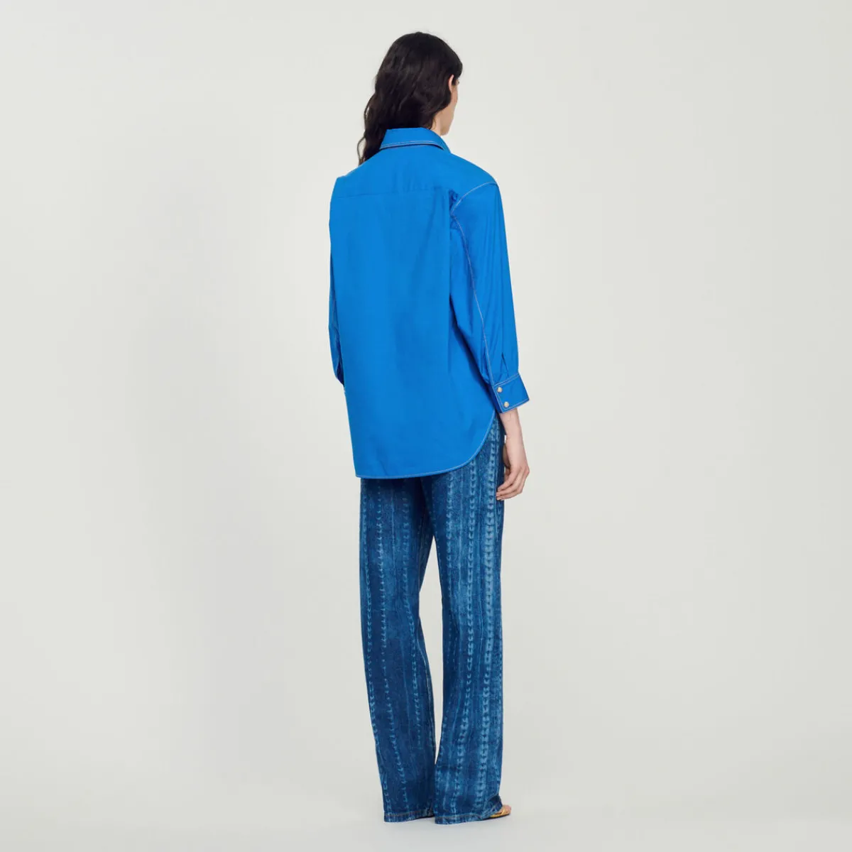Store Shirt With Topstitched Details Women Tops & Shirts