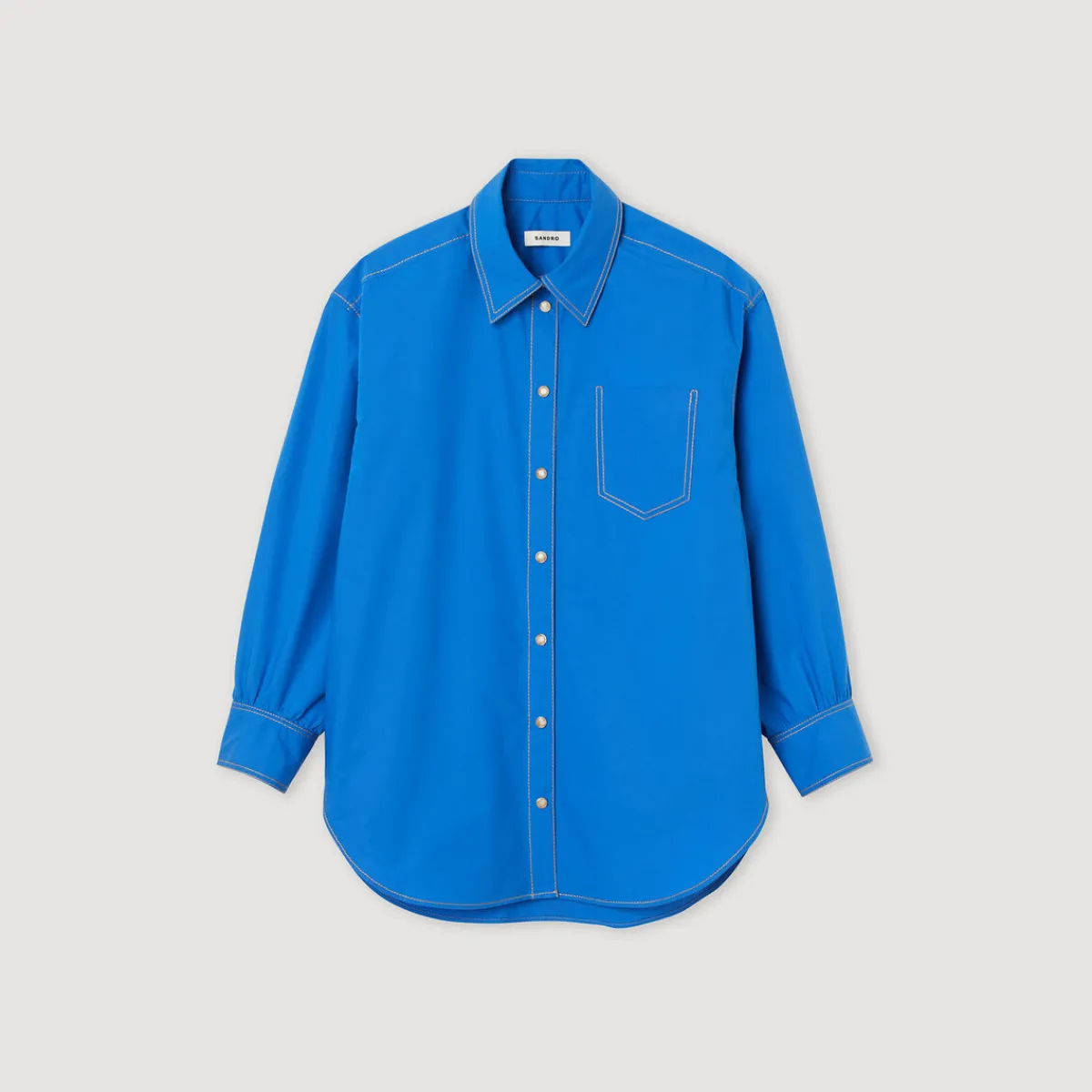 Store Shirt With Topstitched Details Women Tops & Shirts