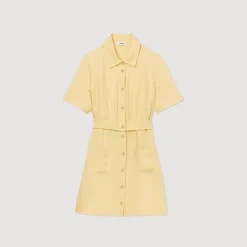 Cheap Short Buttoned Dress Women Dresses