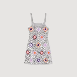 Fashion Short Crochet And Sequin Dress Women Dresses