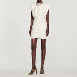 Discount Short Draped Dress Women Dresses