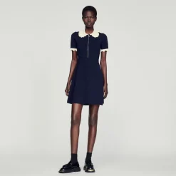 Discount Short Dress With Collar Women Dresses