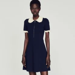 Discount Short Dress With Collar Women Dresses