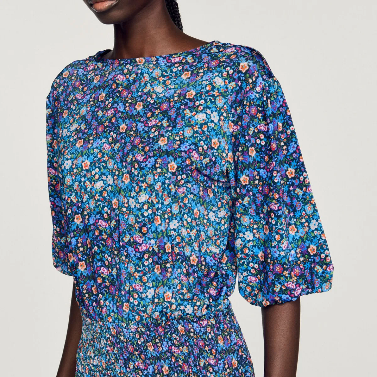 Sale Short Dress With Floral Print Women Dresses