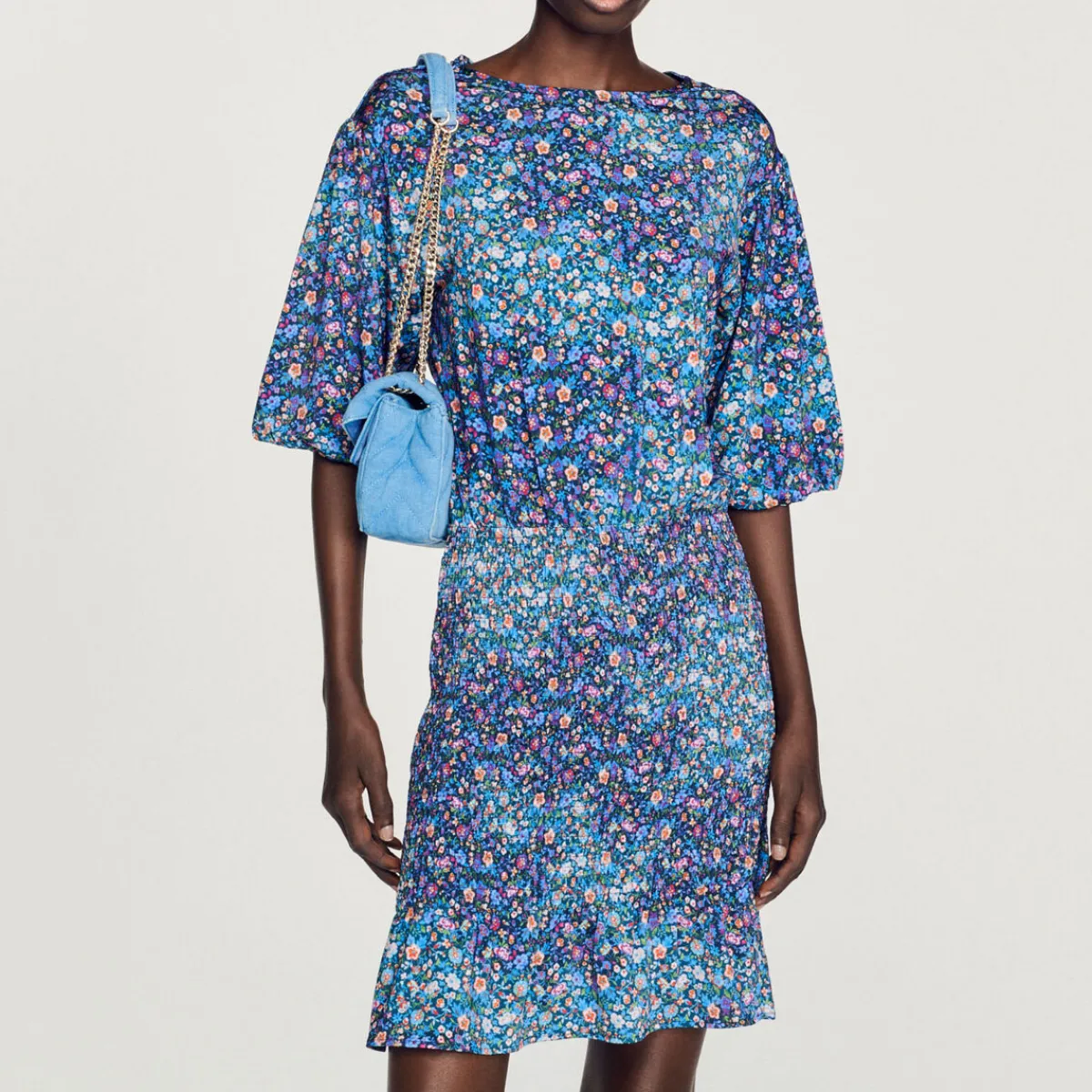 Sale Short Dress With Floral Print Women Dresses