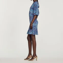 Sale Short Dress With Floral Print Women Dresses