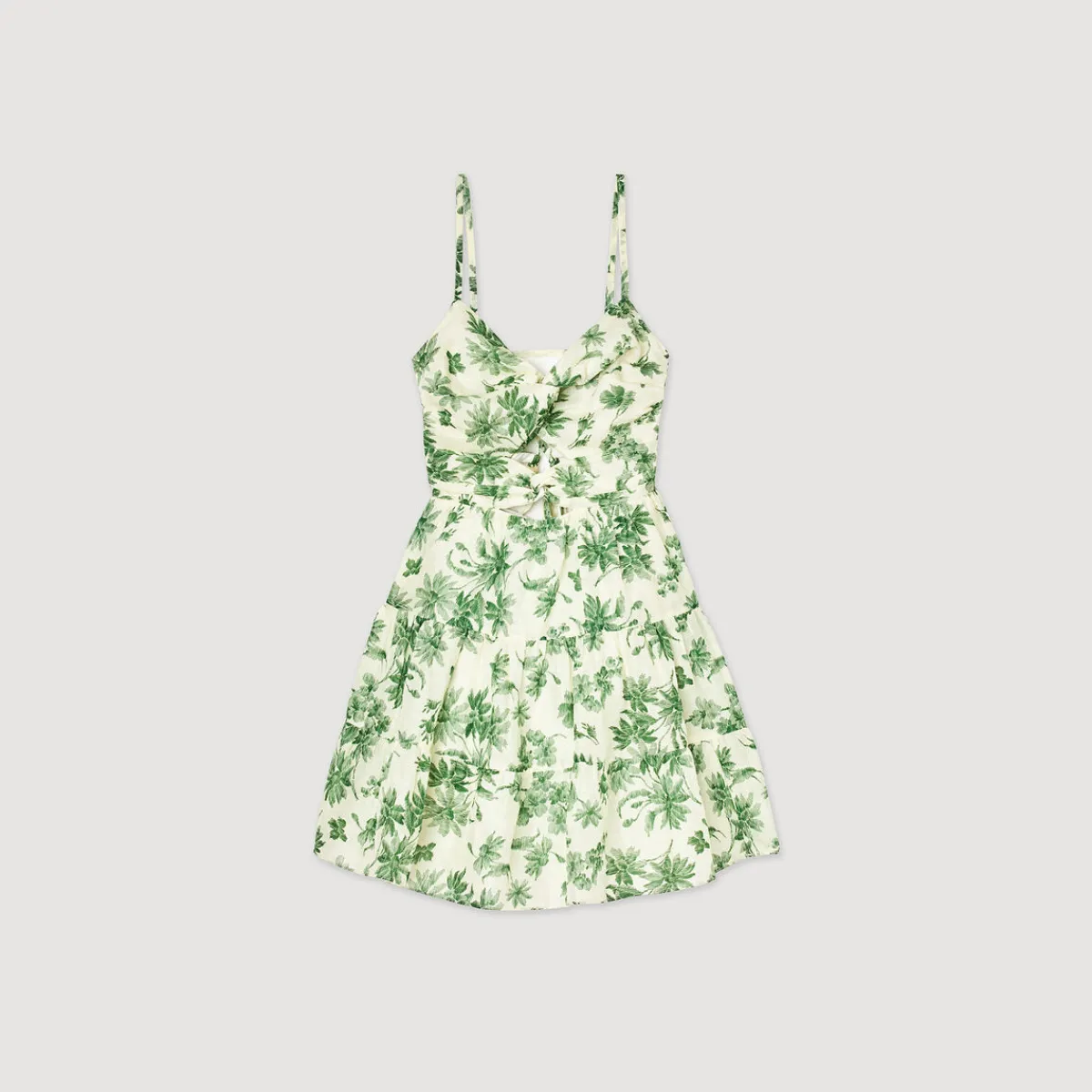 Hot Short Dress With Palm Tree Print Women Dresses