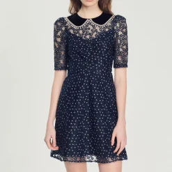 Fashion Short Dress With Peter Pan Collar Women Dresses