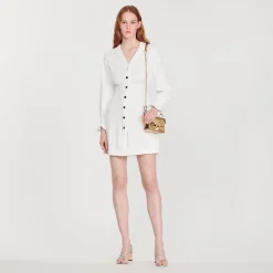 Store Short Dress With Press Studs Women Dresses