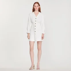 Store Short Dress With Press Studs Women Dresses