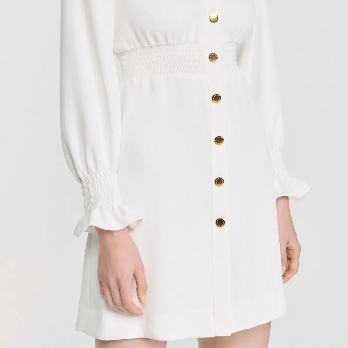 Store Short Dress With Press Studs Women Dresses