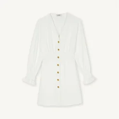 Store Short Dress With Press Studs Women Dresses