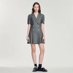 Store Short Dress With Tailored Collar Women Dresses