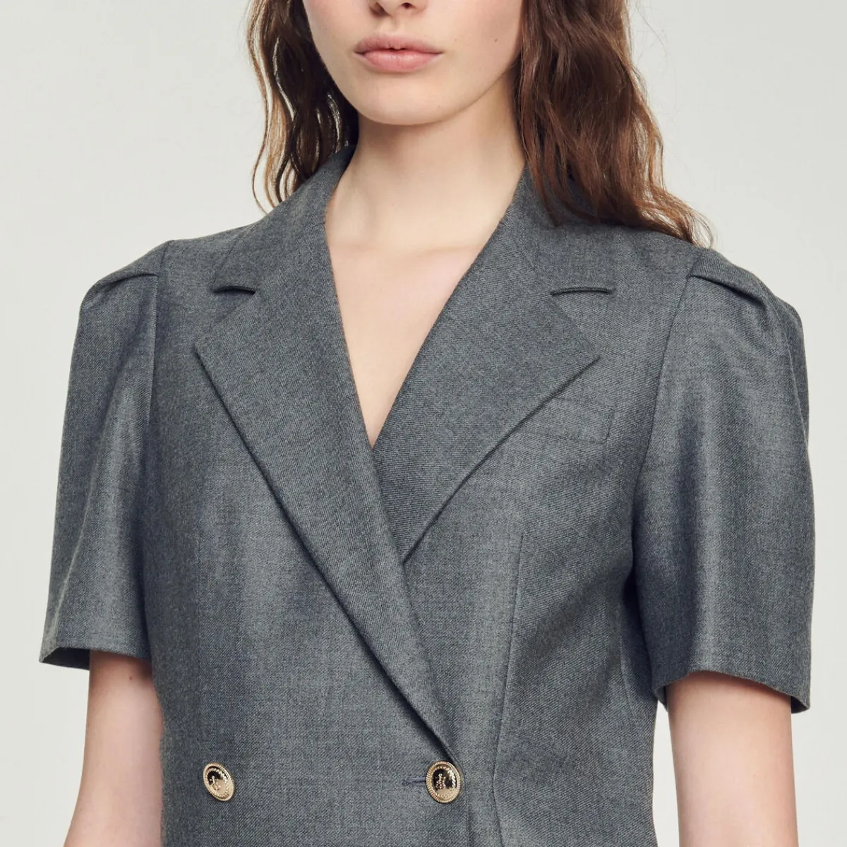 Store Short Dress With Tailored Collar Women Dresses