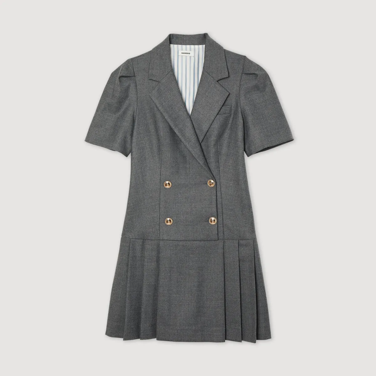 Store Short Dress With Tailored Collar Women Dresses