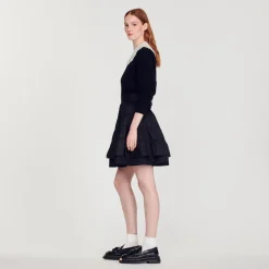 Cheap Short Dual-Material Skirt Women Skirts