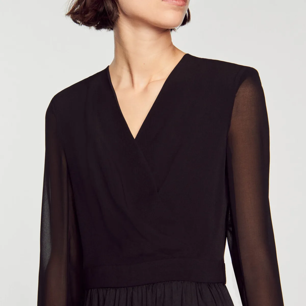 Hot Short Flowing Dual-Fabric Dress Women Dresses