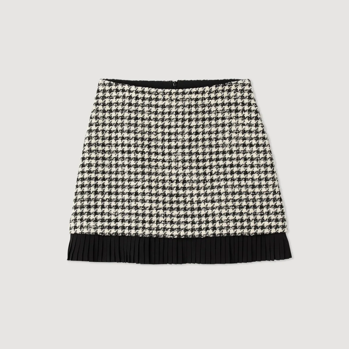 Discount Short Houndstooth Tweed Skirt Women Skirts