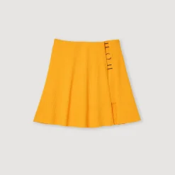 Clearance Short Knit Skirt With Ring Detail Women Matching Sets