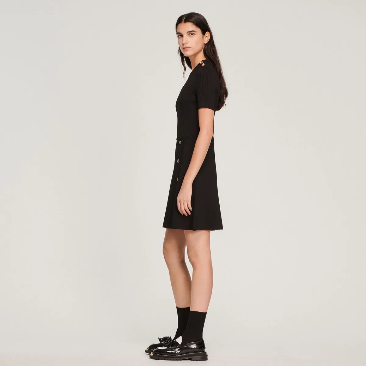 Shop Short Knitted Dress Women Dresses