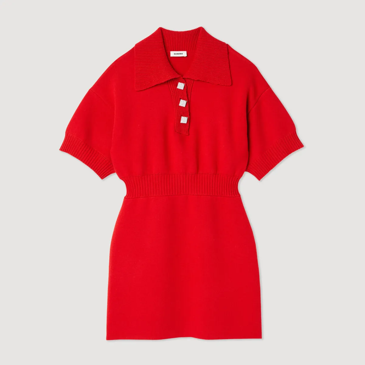 Outlet Short Knitted Polo Dress Women Dresses