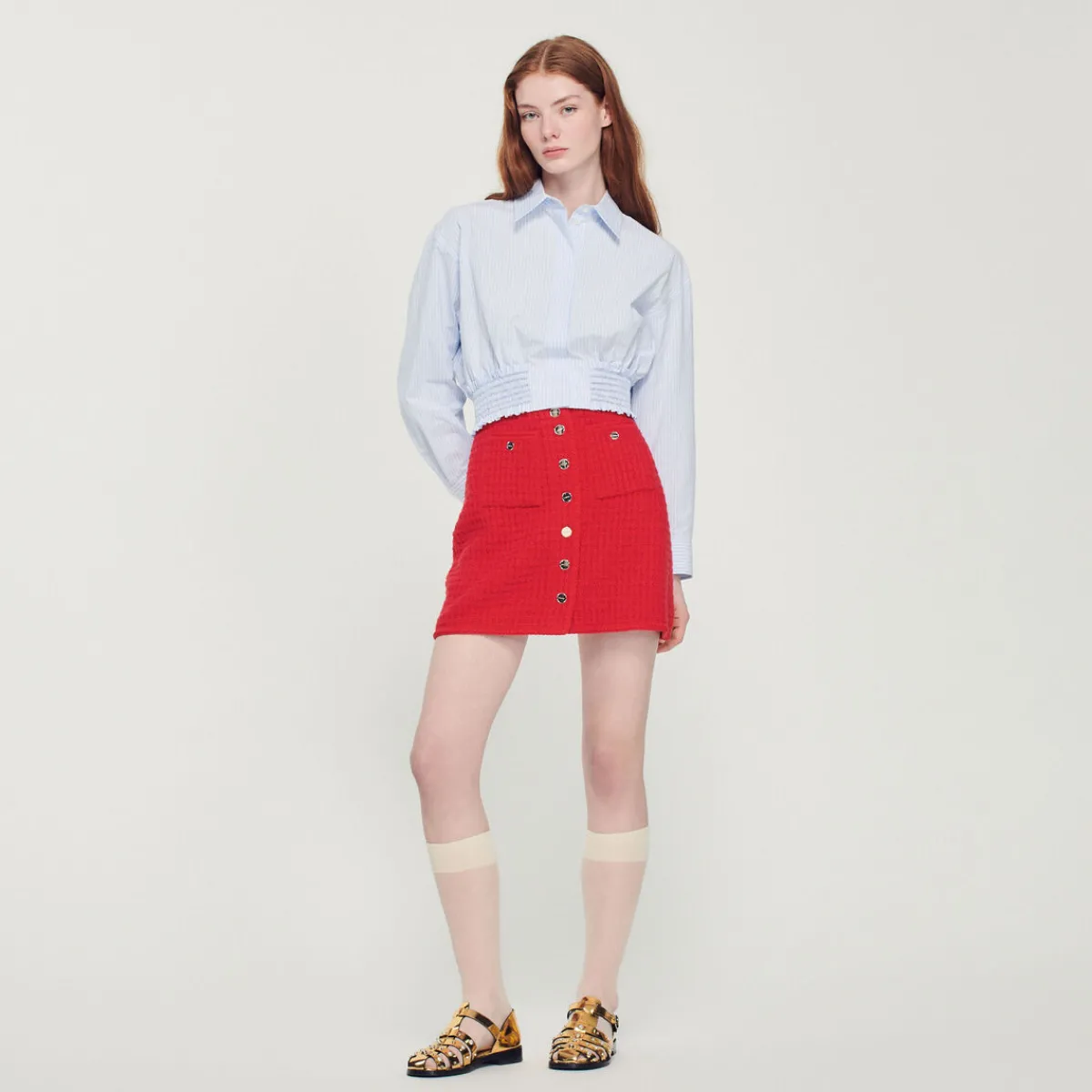 Cheap Short Knitted Skirt Women Matching Sets