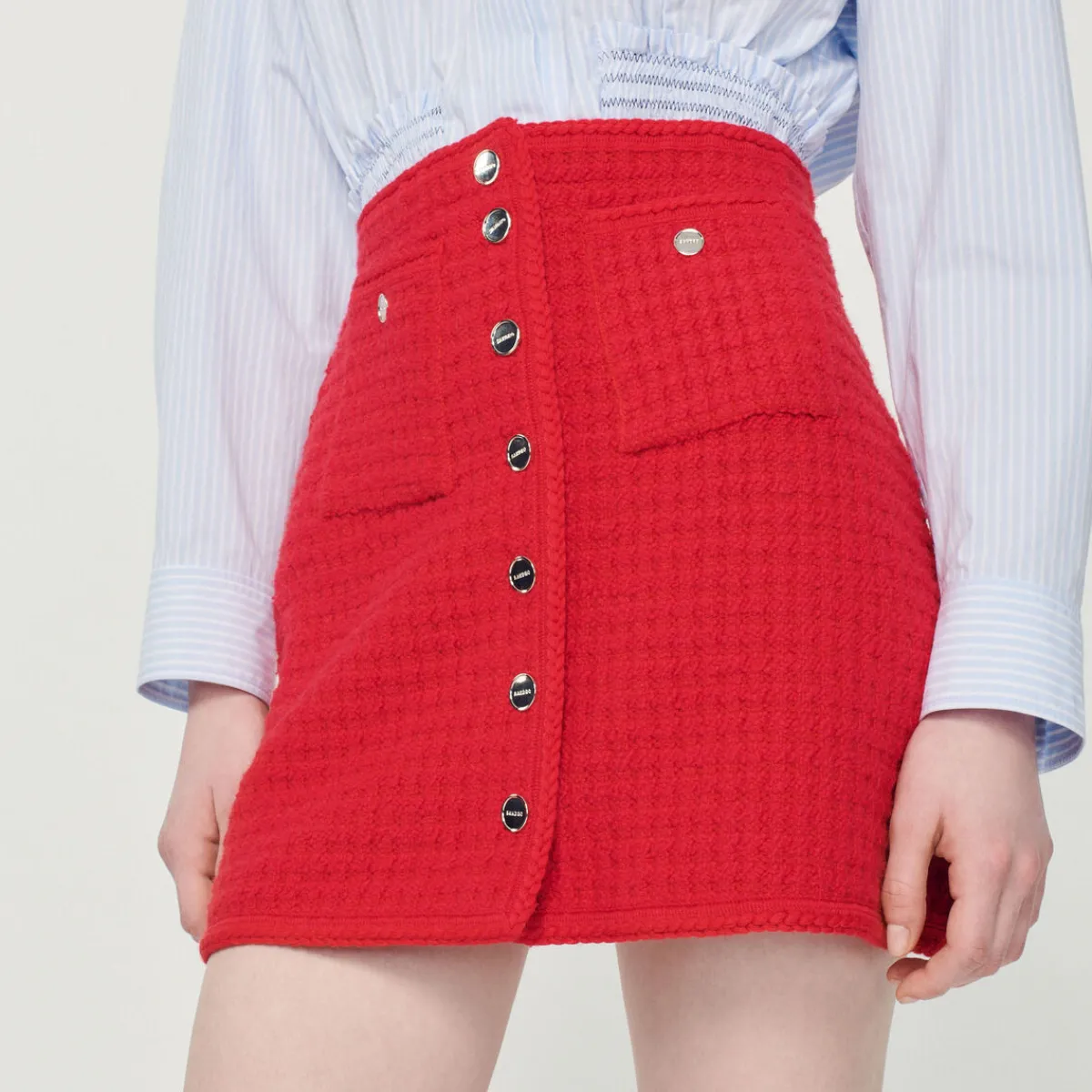 Cheap Short Knitted Skirt Women Matching Sets