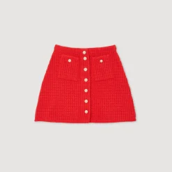 Cheap Short Knitted Skirt Women Matching Sets