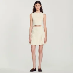 Shop Short Pleated Knit Skirt Women Matching Sets