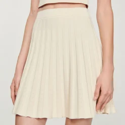 Shop Short Pleated Knit Skirt Women Matching Sets