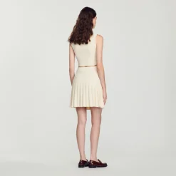 Shop Short Pleated Knit Skirt Women Matching Sets