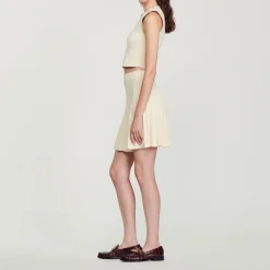Shop Short Pleated Knit Skirt Women Matching Sets