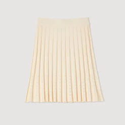 Shop Short Pleated Knit Skirt Women Matching Sets