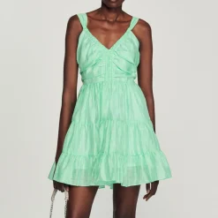 Outlet Short Ruffled Dress Women Dresses