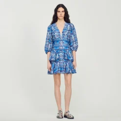 Best Short Scarf Print Dress Women Dresses