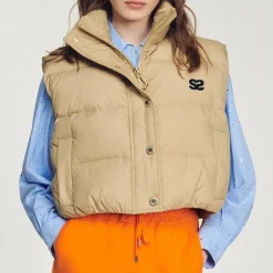 Sale Short Sleeveless Padded Jacket Women Coats