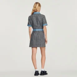 Best Sale Short Tweed And Denim Dress Women Dresses
