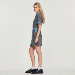 Best Sale Short Tweed And Denim Dress Women Dresses