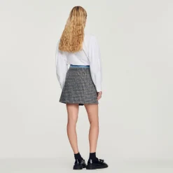 Cheap Short Tweed And Denim Skirt Women Skirts