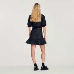 Best Short Tweed Ruffled Skirt Women Matching Sets