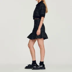 Best Short Tweed Ruffled Skirt Women Matching Sets